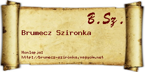 Brumecz Szironka névjegykártya